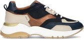Manfield - Dames - Donkerblauwe dad sneakers met details - Maat 36