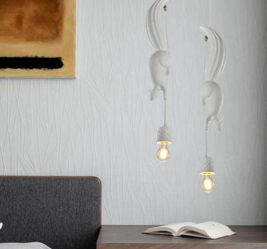 Hanglamp lamp eekhoorn - wit -1 licht - woonkamer / keuken - eettafel /  werktafel -... | bol.com