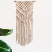 TheGoods™ Macramé Wandkleed - Boho Wanddecoratie - Wandhanger - Bohemian Wandtapijt - Muurkleed - Handgemaakt - Katoen - 80x35 cm