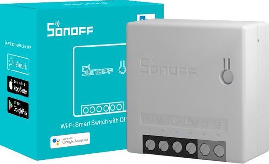 Sonoff | Mini R2 | Inbouw Smart WiFi Schakelaar | 10A / 2300W | Android & IOS | Werkt met Google Assistant | Google Nest & Alexa