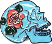 Sugar Skull Schedel Emaille Pin 3.2 cm / 2.8 cm / Blauw Rood