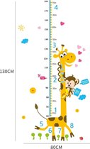 Muursticker - Lengtemeter - Kinderkamer - Giraf - Aapje