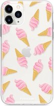 Fooncase Hoesje Geschikt voor iPhone 12 Pro Max - Shockproof Case - Back Cover / Soft Case - Ice Ice Baby / Ijsjes / Roze ijsjes