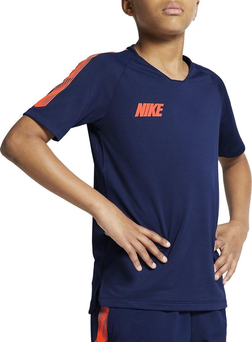 Nike Training Shirt Breathe Squad Euphoria - Blauw/ Oranje Enfants - TAILLE  140 | bol.com