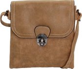 Nuba Design - Dames schoudertas - Klein Tasje - Crossbody tas - Draaiknop - Cognac / Bruin