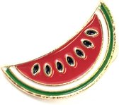 Meloen Watermeloen Emaille Pin 2.8 cm / 1.2 cm / Rood Wit Groen