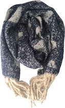 Damesdingetjes - Blauwe sjaal met hartjes - Heerlijk warm