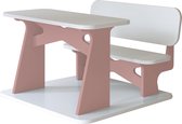 Dipperdee kinderbureau wit roze - hout - 65cm x 60cm x 41cm