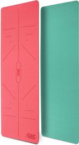 Yogamat, oranje/rood-turquoise, 183 x 61 x 0,6 cm, fitnessmat, gymmat, gymnastiekmat