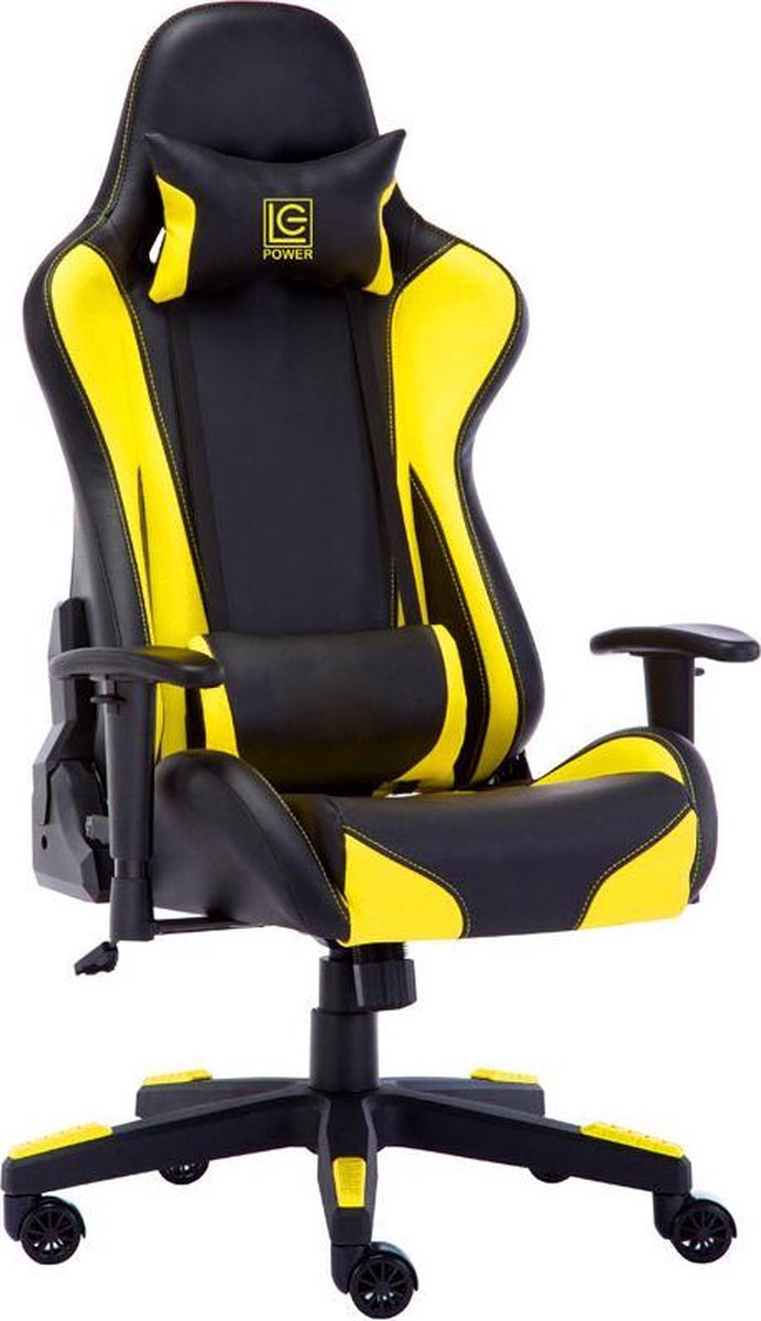 Ergonomic Gaming Chair Black/Yellow Gaming stoel LCPower LCGC600BY