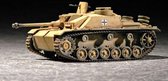 The 1:72 Model Kit of a German SturmGeschutz III Ausf.G.

Plastic Kit 
Glue not included
Dimension 95 * 31 mm
76 Plastic parts
The manufacturer of the kit is Trumpeter.This k