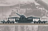 The 1:35 Model Kit of a German Karl Geraet 040/041 on Railway Transport Carrier.

Plastic Kit 
Glue not included
Dimension 590 * 80 mm
430 Plastic parts
The manufacturer of t