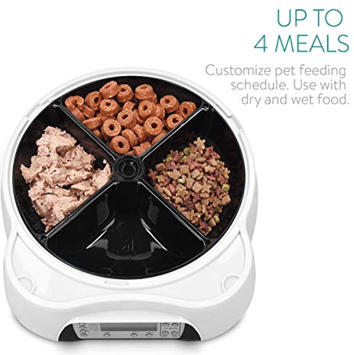 Automatische voederautomaat met drinkstation, voederdispenser voor honden en katten, voederbak, eetk