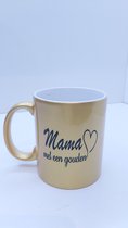 Gouden Mok tekst 'Mama met een gouden hart'    (ideaal voor Moederdag)
