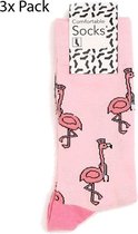 3 Stuks Dames Sokken Verpleegkundige Flamingo Maat 37-41