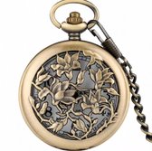 Ketting horloge -tulp-brons-dames-Halsketting-extra batterij-Charme Bijoux