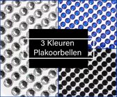 100 plakoorbellen- Wit-Zwart- Marine Blauw- 6 mm- voordeelset- Volwassenen- Kinderen vanaf 7 jaar