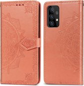 iMoshion Mandala Booktype Samsung Galaxy A72 hoesje - Oranje