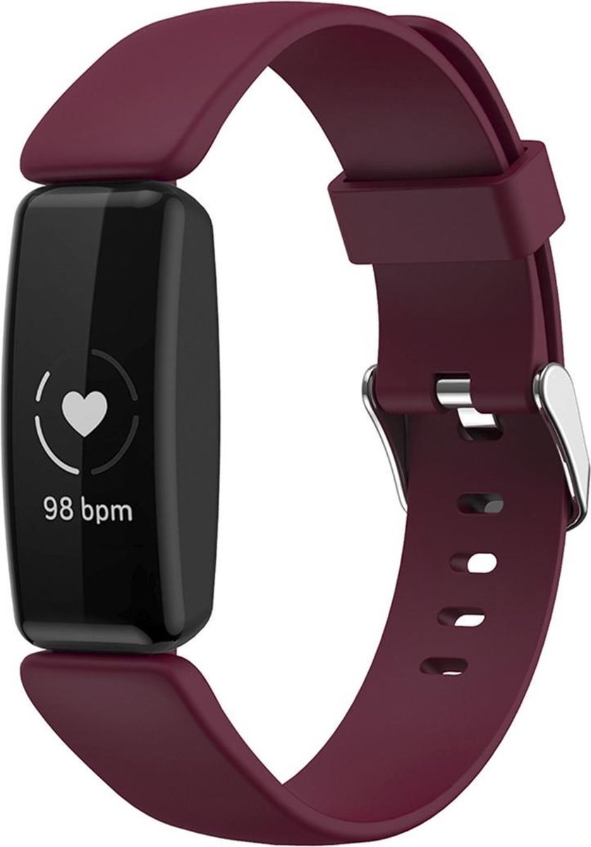 iMoshion Bandje Geschikt voor Fitbit Inspire 2 iMoshion Siliconen bandje Donkerrood bol