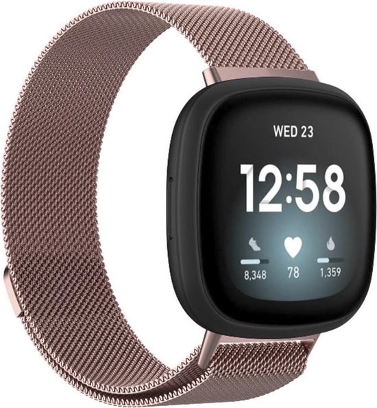 Fitbit Versa 3 Bandje - Fitbit Sense Bandje - iMoshion Milanees Smartwatch Bandje - Roze