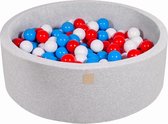 Ronde Ballenbak set incl 200 ballen 90x30cm - Licht Grijs: Rood, Wit, Blauw | Ballenbakje.nl®
