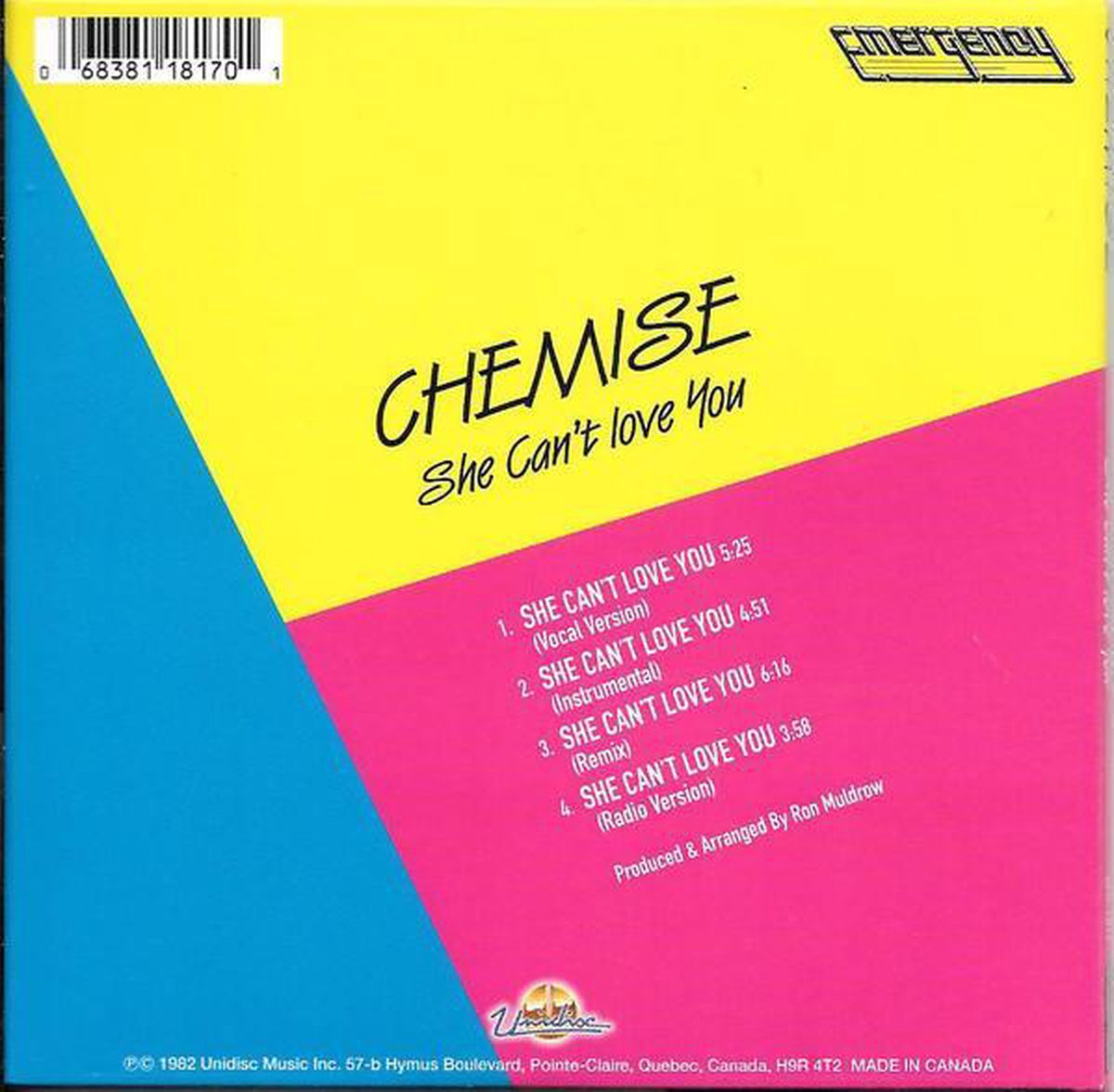 She Can't Love You, Chemise | Muziek | bol.com