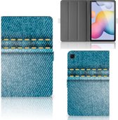 Cover Case Samsung Galaxy Tab S6 Lite | Tab S6 Lite 2022 Tablet Hoes met Standaard Design Jeans