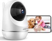 Orretti Wi-Fi Camera, Dualband 2.4Ghz en 5Ghz Binnencamera, Babyfoon, 1080P Beveiligingscamera met Bewegingsdetectie