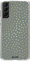 Casetastic Samsung Galaxy S21 Plus 4G/5G Hoesje - Softcover Hoesje met Design - Golden Hearts Green Print