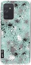 Casetastic Samsung Galaxy A52 (2021) 5G / Galaxy A52 (2021) 4G Hoesje - Softcover Hoesje met Design - Paint Splatter Aqua Print