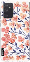 Casetastic Samsung Galaxy A72 (2021) 5G / Galaxy A72 (2021) 4G Hoesje - Softcover Hoesje met Design - Cherry Blossoms Peach Print