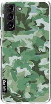 Casetastic Samsung Galaxy S21 Plus 4G/5G Hoesje - Softcover Hoesje met Design - Army Camouflage Print