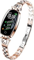 DrPhone Ladies Smartwatch - Exclusieve Vrouwen Horloge - Bluetooth Geschikt voor Android & iOS - Hartslag & Bloeddruk - Rose Goud