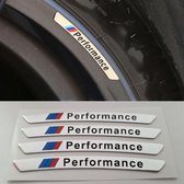 4x BMW M Performance wiel / velg stickers zilver