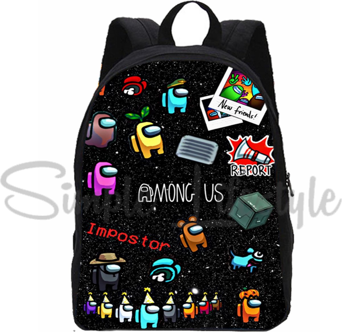 Simple Lifestyle Among us Rugtas Ruimte Mannetjes Kinder rugzak Schooltas Laptoptas - 16 liter - 3 r