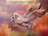 Lenks Diamond painting vliegende eenhoorn 40 X 50cm ronde steentjes full paint Diamond Paint