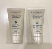 L'anza Healing Strength Travel Set - Shampoo 50ml & Conditioner 50ml - verzwakt en beschadigd haar - haarhersteller