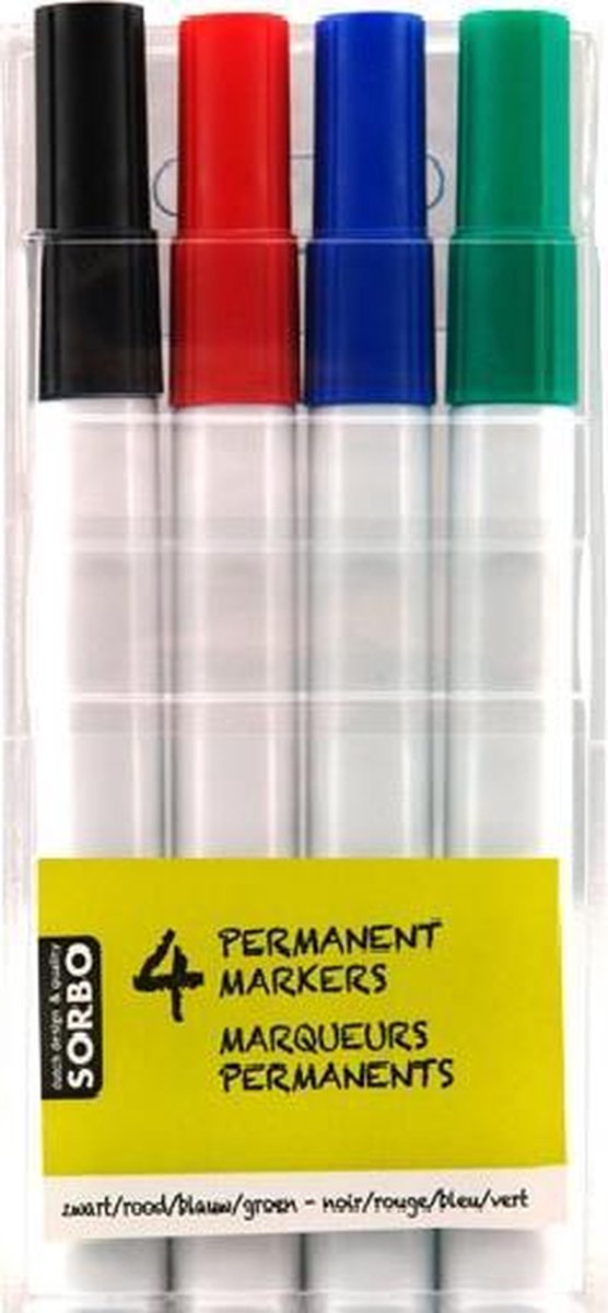 Sorbo Permanent Marker - 4 stuks - Assorti