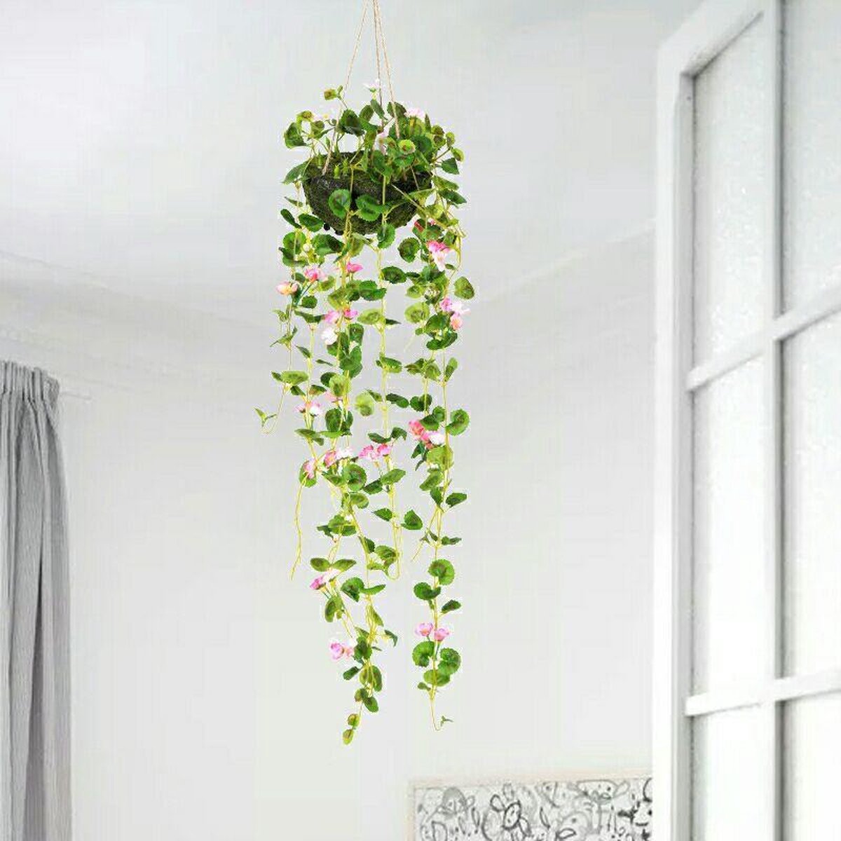 Xtraworks -Sfeervolle Roze Bloesem Lichtslinger met LED-verlichting - 2 meter lang met 20 lichtpunten — cadeau in Wonen & Interieur - foto 5