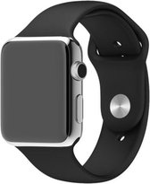 Siliconen Sportbandje - Zwart- Geschikt voor Apple Watch - 42/44mm - S/M