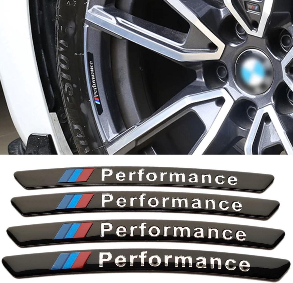 Bijdrager 945 diepgaand 4x BMW M Performance wiel / velg stickers zwart | bol.com