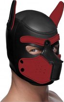 Neoprene Puppy Hood - Black and Red - Masks - red - Discreet verpakt en bezorgd