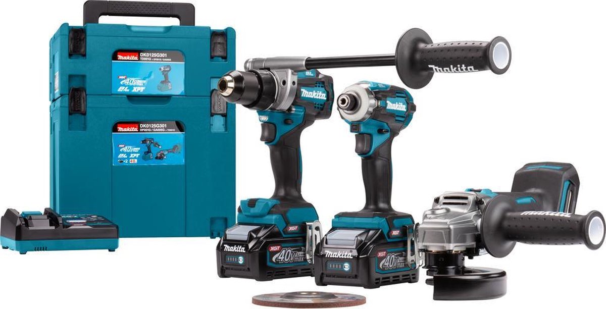 Makita DK0125G301 Accu Combiset 3-delig XGT 40V Max 4.0Ah in Mbox