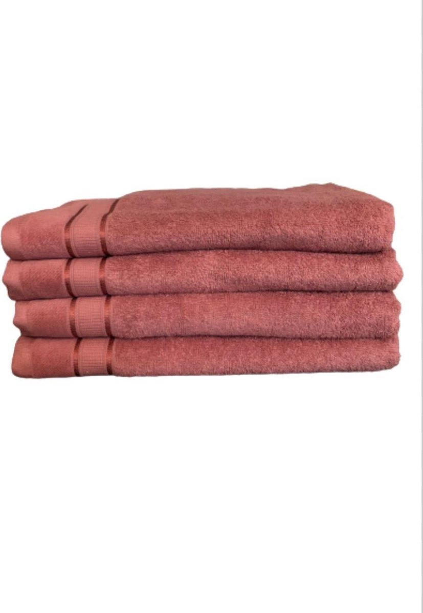 Ephemeris badhandoek 100% gekamd katoen 70x140 cm Donker roze Elena