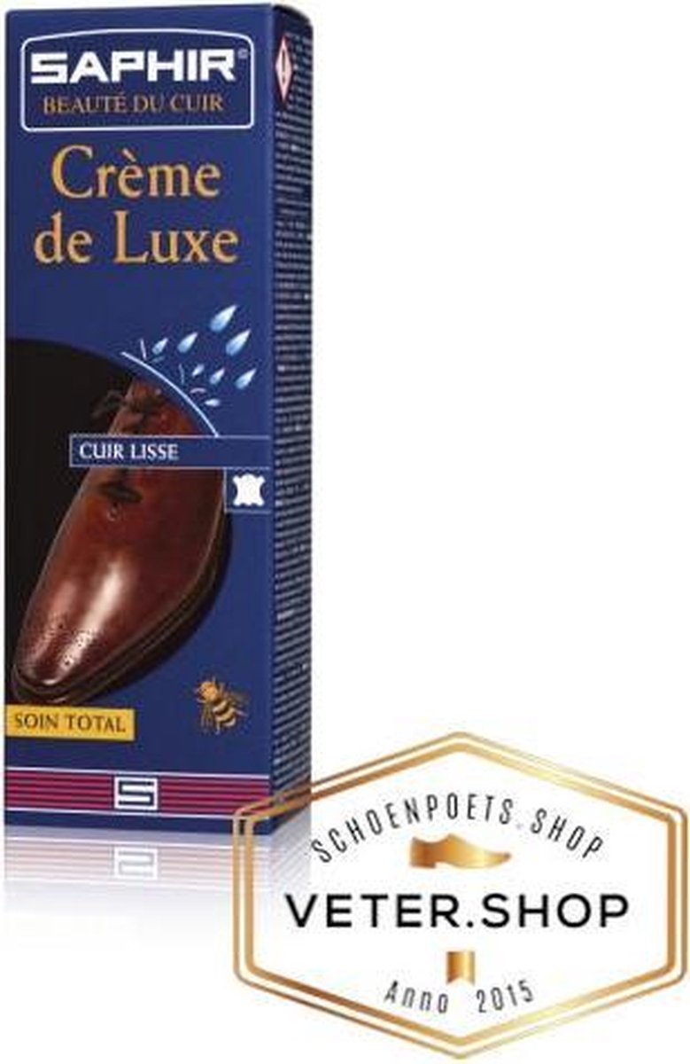 Schoenpoets - Saphir Crème de Luxe schoencream 75ml tube voor gore-tex en leren schoenen. - Saphir 011 Rood