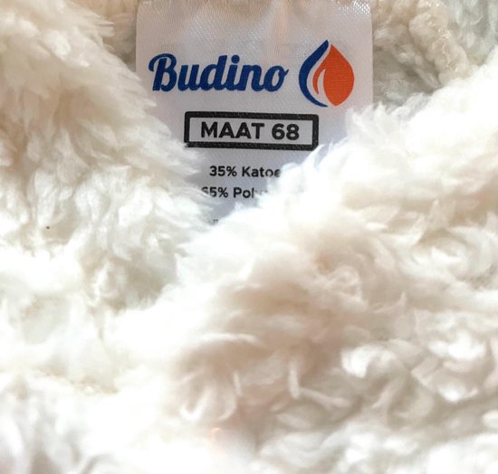 Budino Baby Pyjama Romper Onesie Beer Dier - Wit - 12 mnd van Budino — afbeelding 2