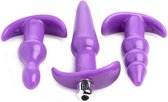 4 Piece Vibrating Anal Plug Set - Purple - Kits - purple - Discreet verpakt en bezorgd