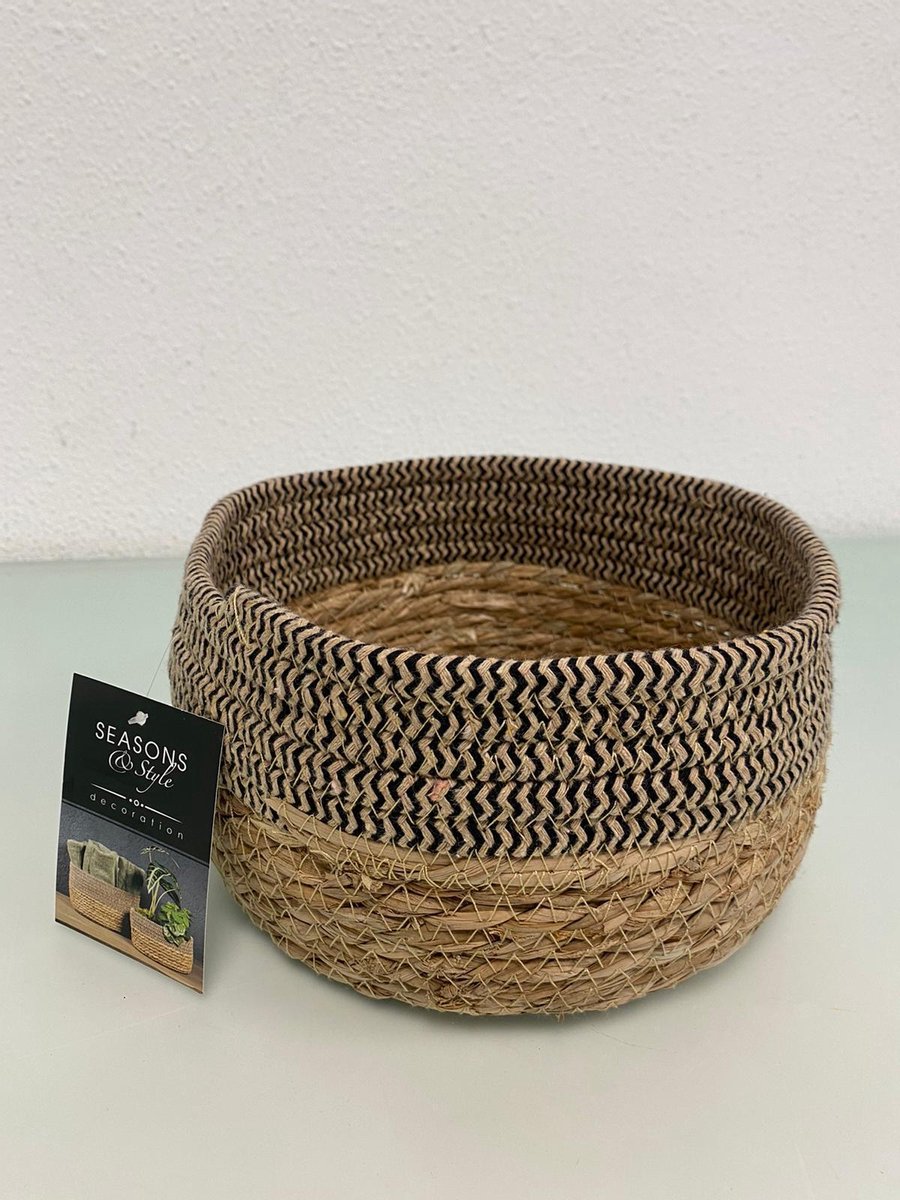 Grand Bol / Panier En Osier Et Roseaux - Déco Murale Rustique Ou Rangement - Marron