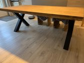 Eettafel Tendenza 3 (rechthoek) - 2.00 x 1.00 tafelblad steigerhout in kleur naar keuze, stalen X-, of U-poten | Quattro Design