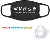 Mondmaskers voor zorgmedewerkers - Nurse, I'll be there for you - Mondkapje met gratis mondmasker houder - Zorg - Mondkapje - One Size - Mondkapje Wasbaar - Niet-medisch - Katoen -